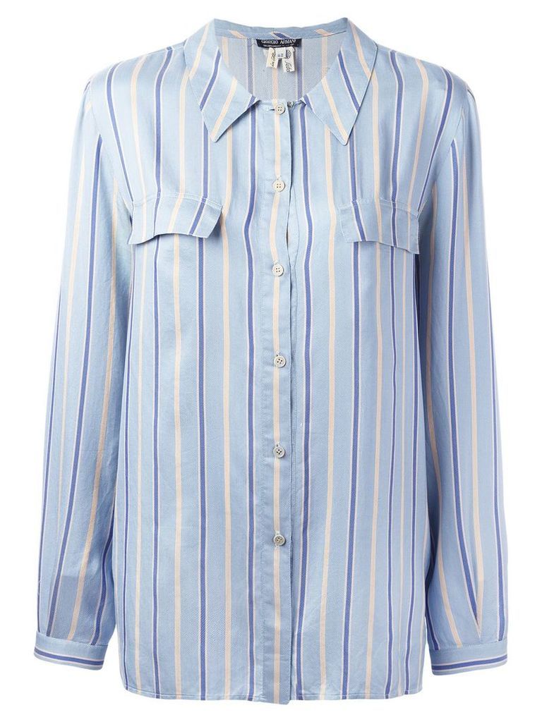 Giorgio Armani Pre-Owned striped shirt - Blue