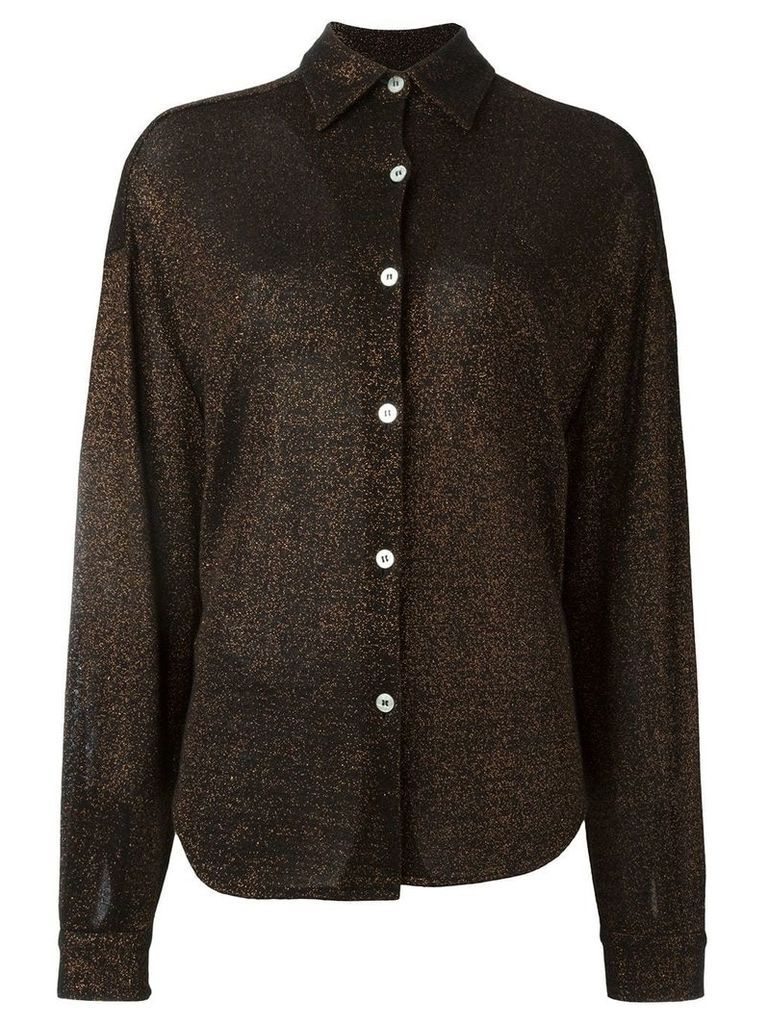 Jean Paul Gaultier Pre-Owned metallic knit shirt - Brown
