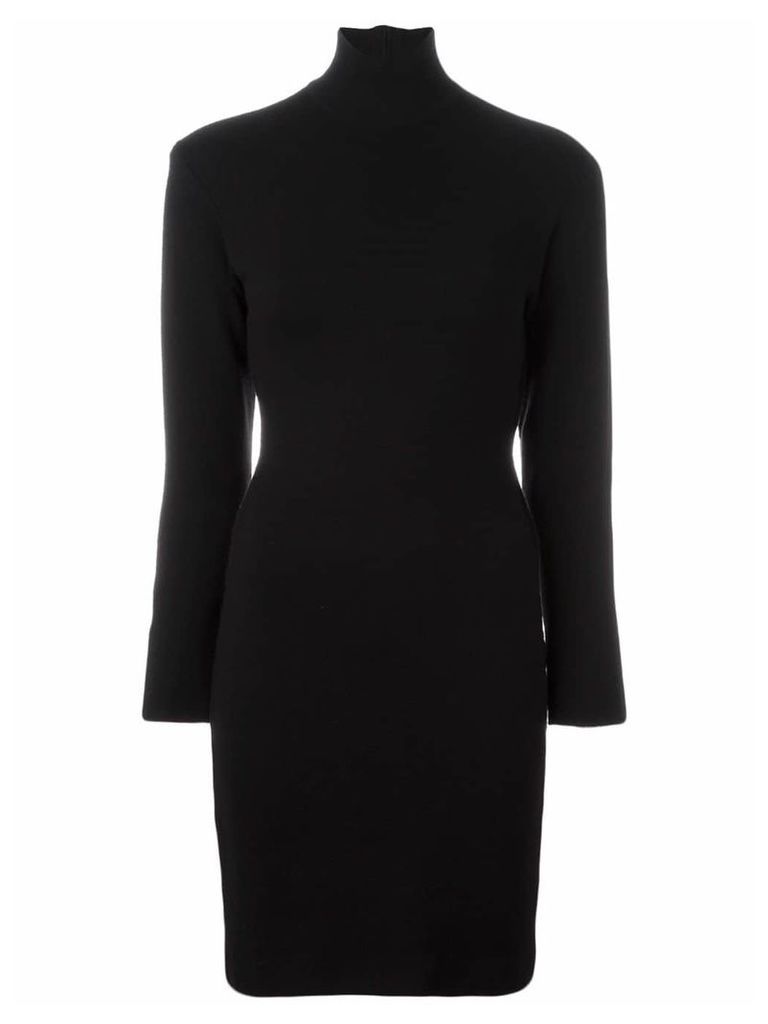 Gianfranco Ferré Pre-Owned fitted turtleneck knit dress - Black