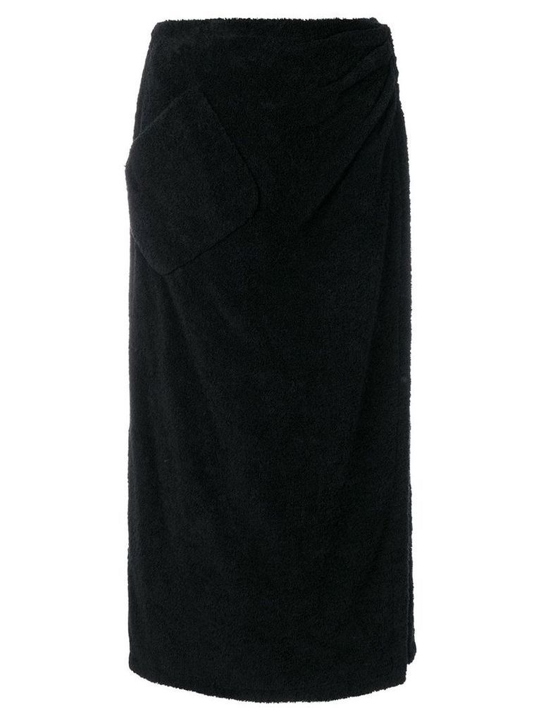 Chanel Pre-Owned 1992 wrapped midi skirt - Black