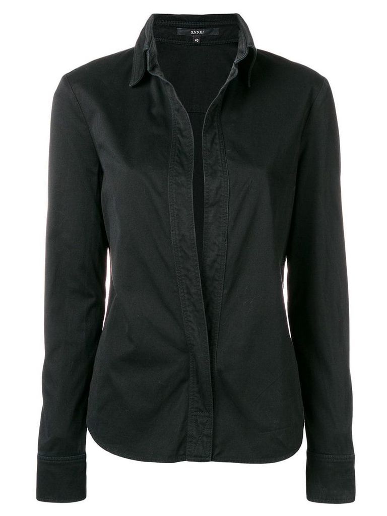 Gucci Pre-Owned 2000's concealed fastening shirt - Black