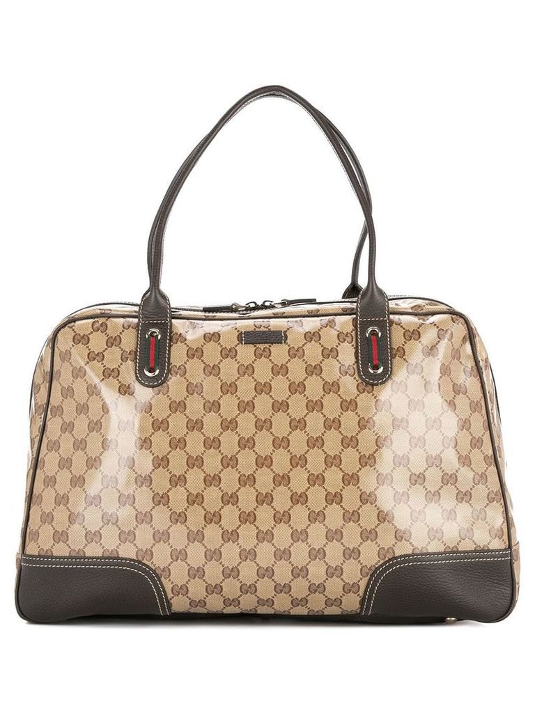 Gucci Pre-Owned GG Shelly Line travel hand bag - Brown