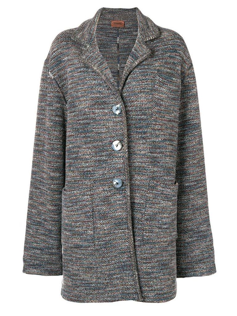 Missoni Pre-Owned 1980's loose knitted coat - Blue