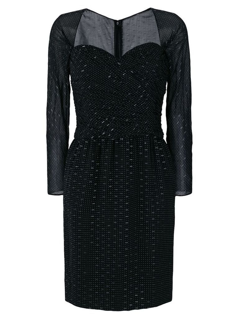 Christian Dior Pre-Owned polka dots gathered dress - Black