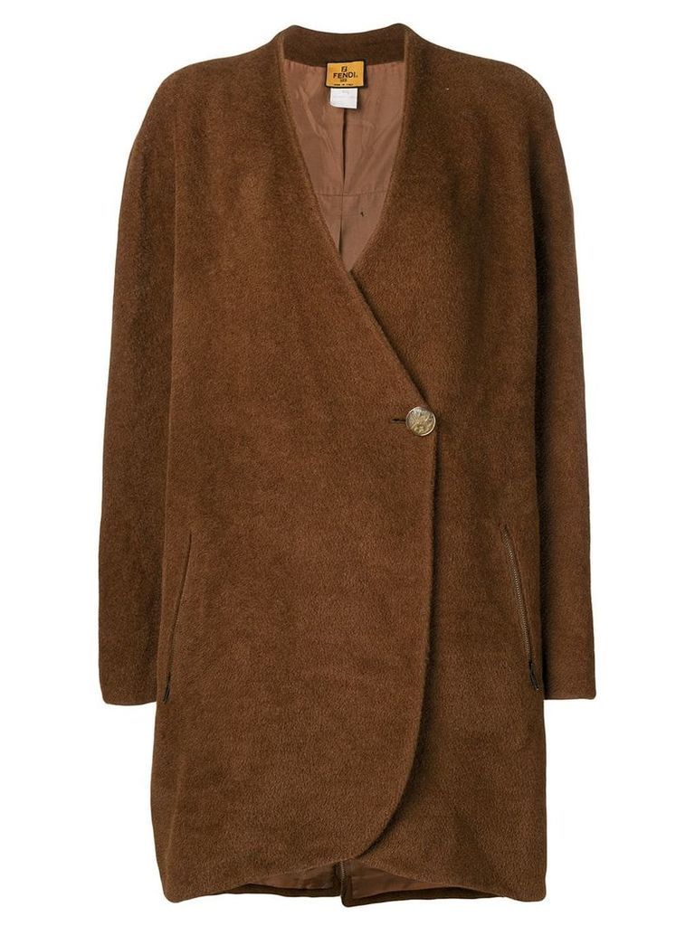 Fendi Pre-Owned single button coat - Brown