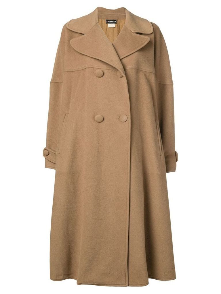 Fendi Pre-Owned double breasted midi coat - Brown