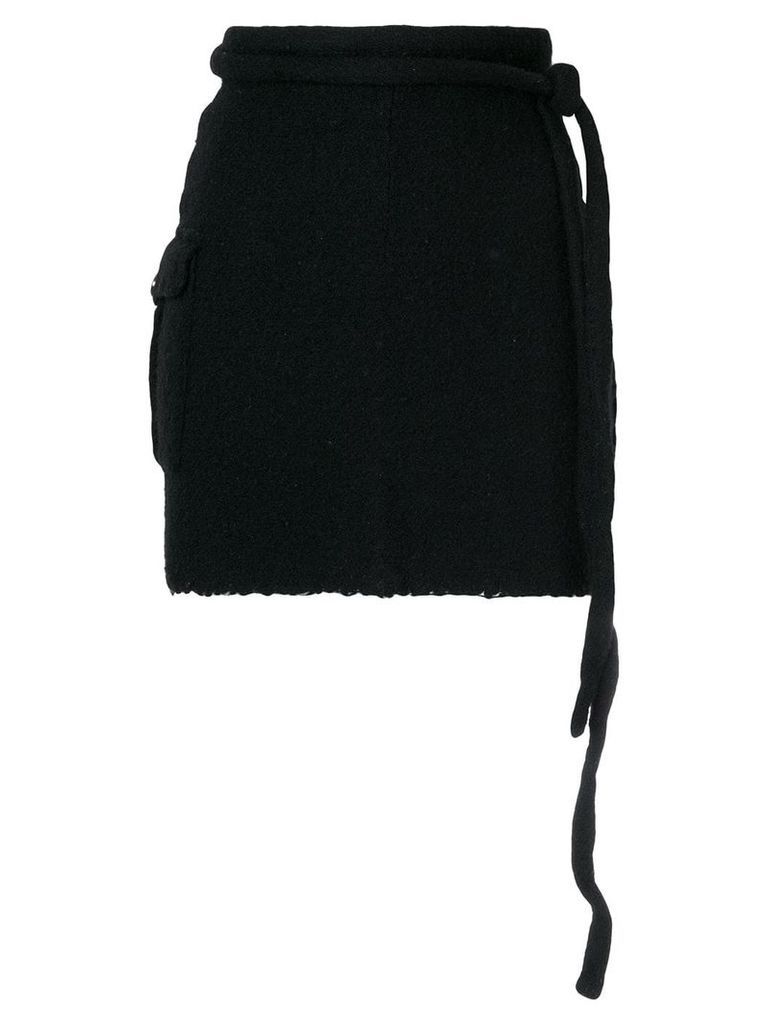 Comme Des Garçons Pre-Owned 1994 wrapped knitted skirt - Black