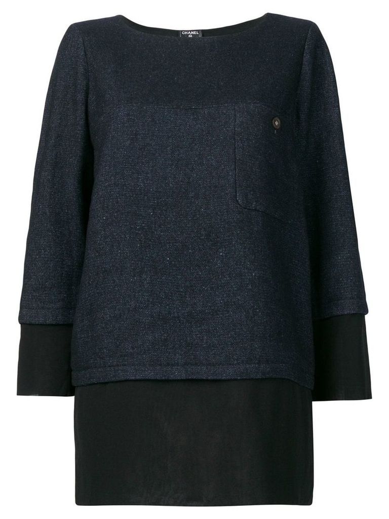 Chanel Pre-Owned layered straight blouse - Blue