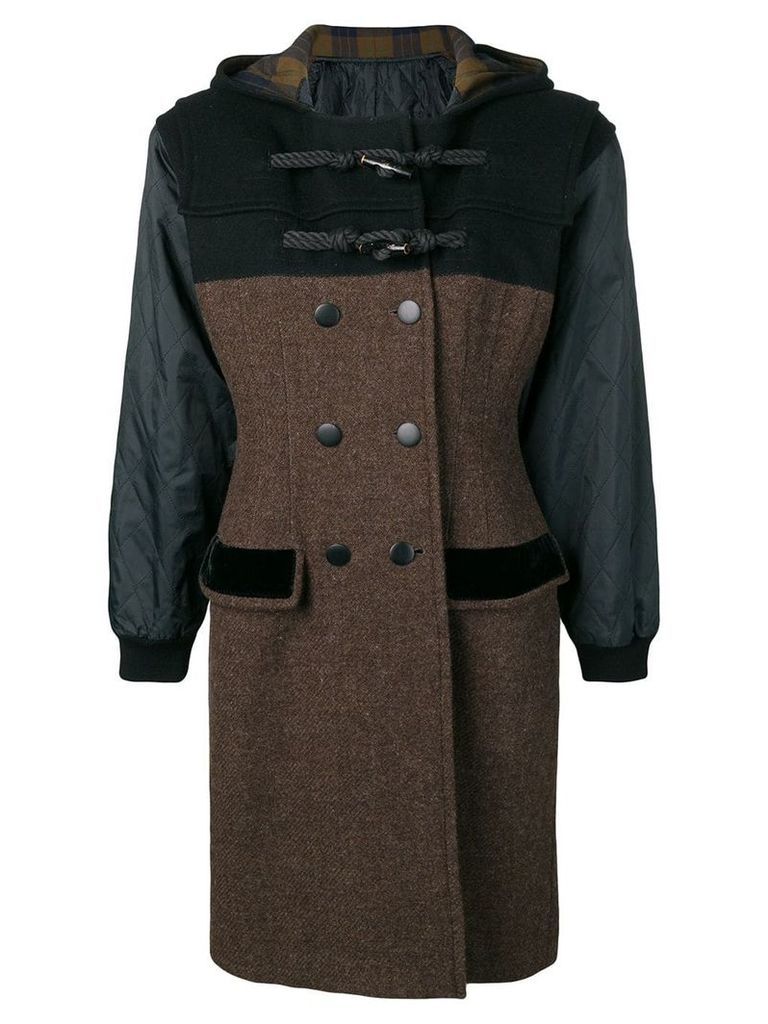 Jean Paul Gaultier Pre-Owned hooded double-breasted coat - Brown
