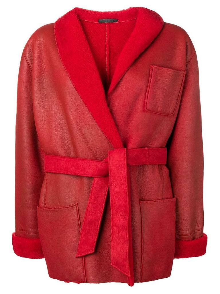A.N.G.E.L.O. Vintage Cult 1970's shearling belted coat - Red