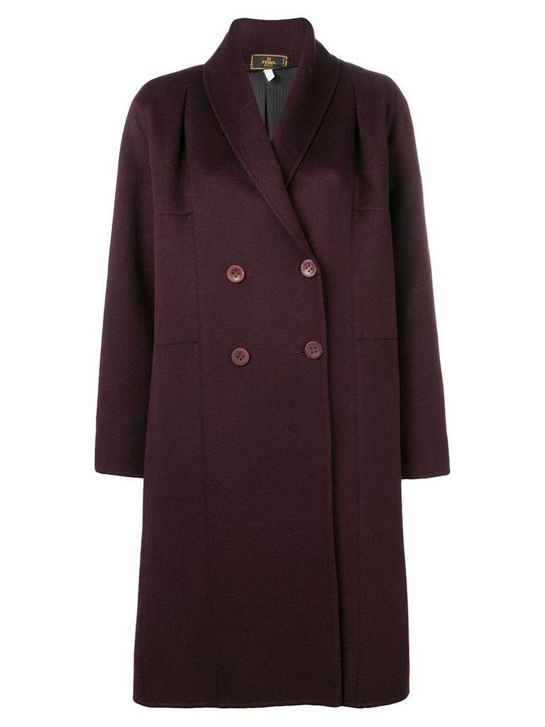 Fendi Pre-Owned 2000's double-breasted midi coat - Red