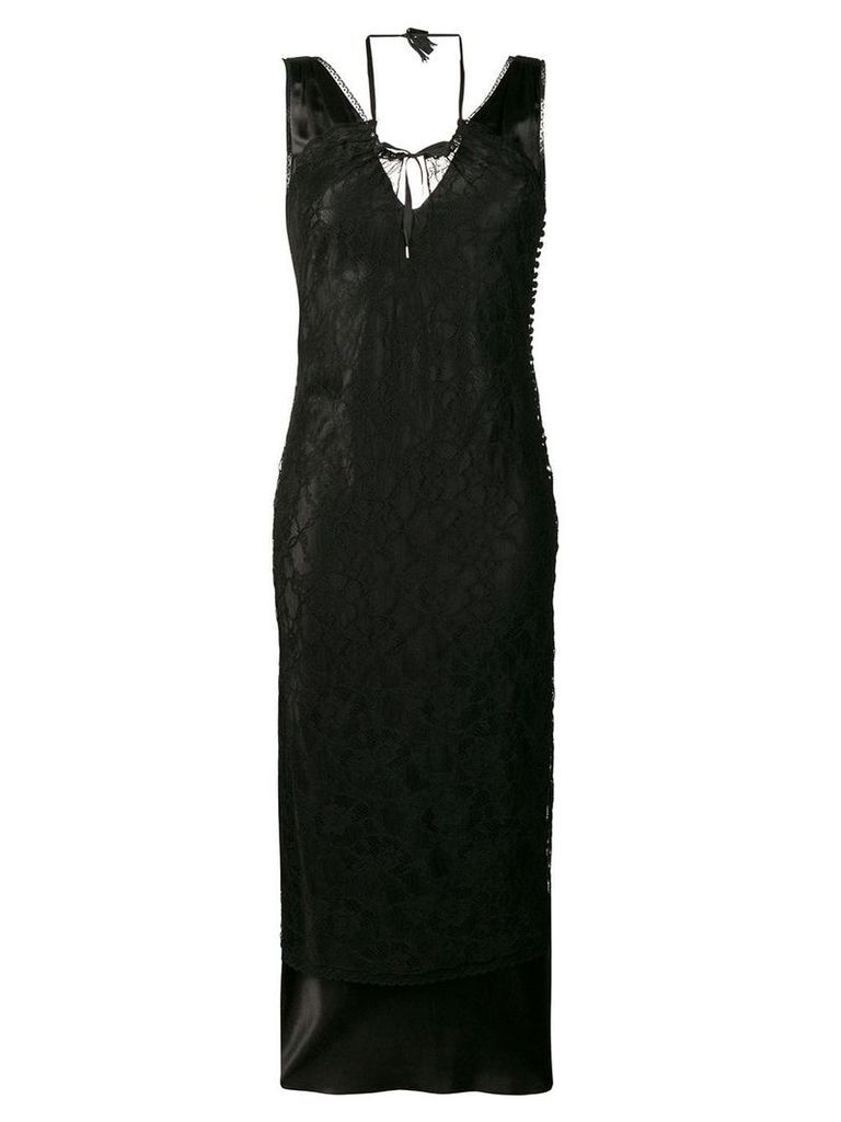 Christian Dior Pre-Owned double layered long dress - Black