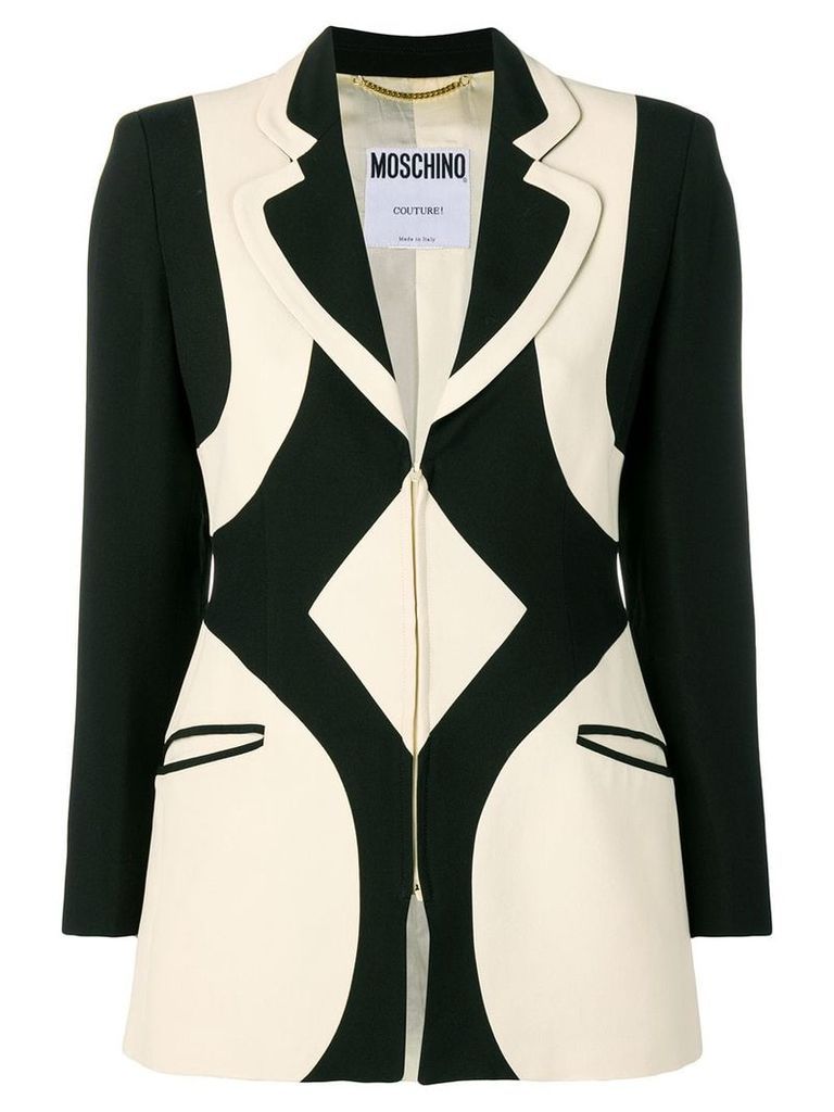 Moschino Pre-Owned 1990's graphic pattern blazer - Black