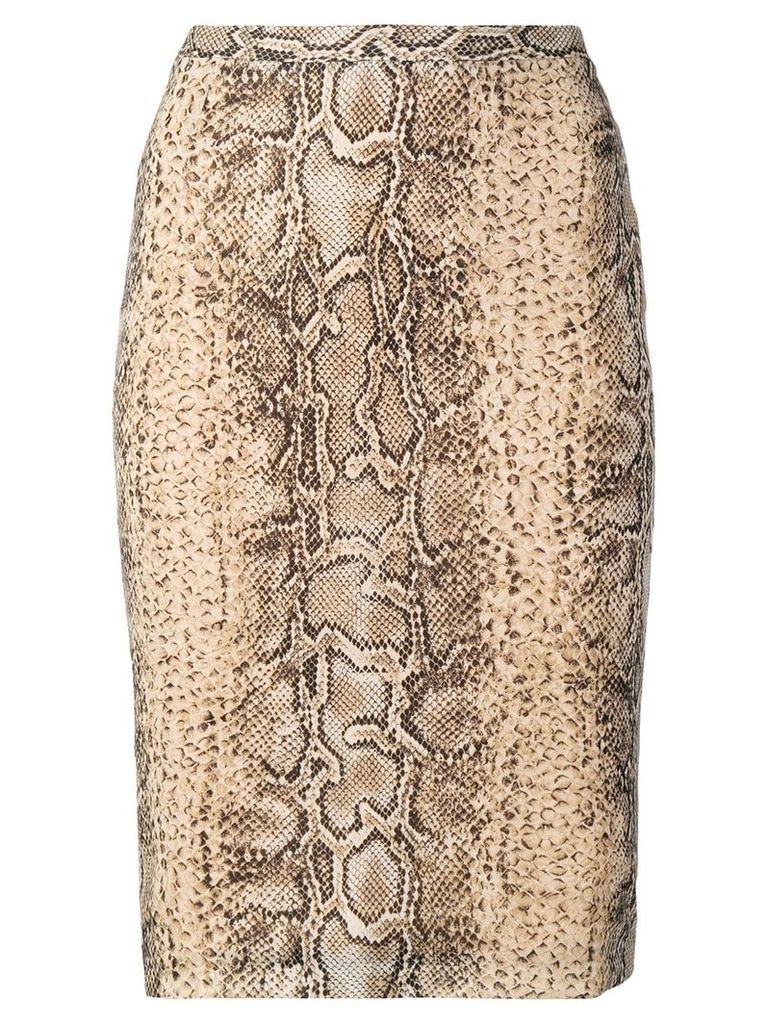 Dolce & Gabbana Pre-Owned snakeskin effect pencil skirt - Neutrals