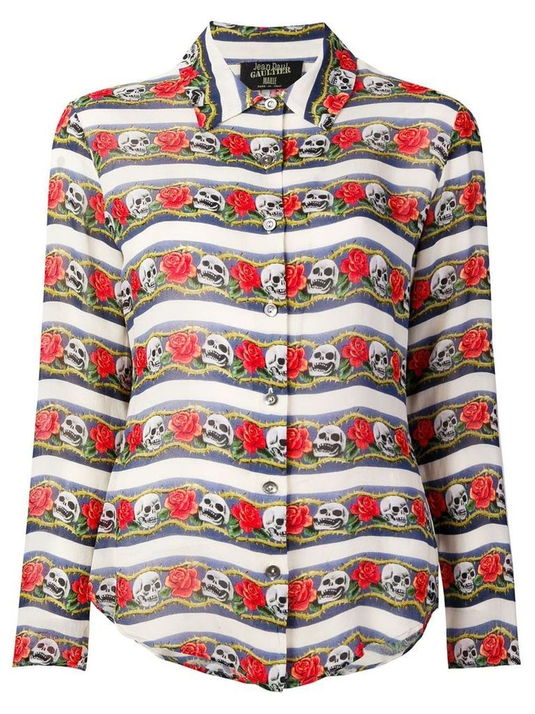 Jean Paul Gaultier Pre-Owned skull print shirt - Neutrals