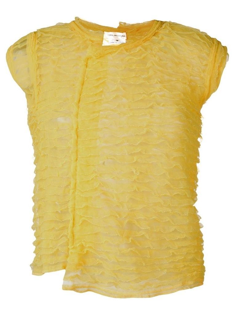 Comme Des Garçons Pre-Owned frilled sleeveless top - Yellow