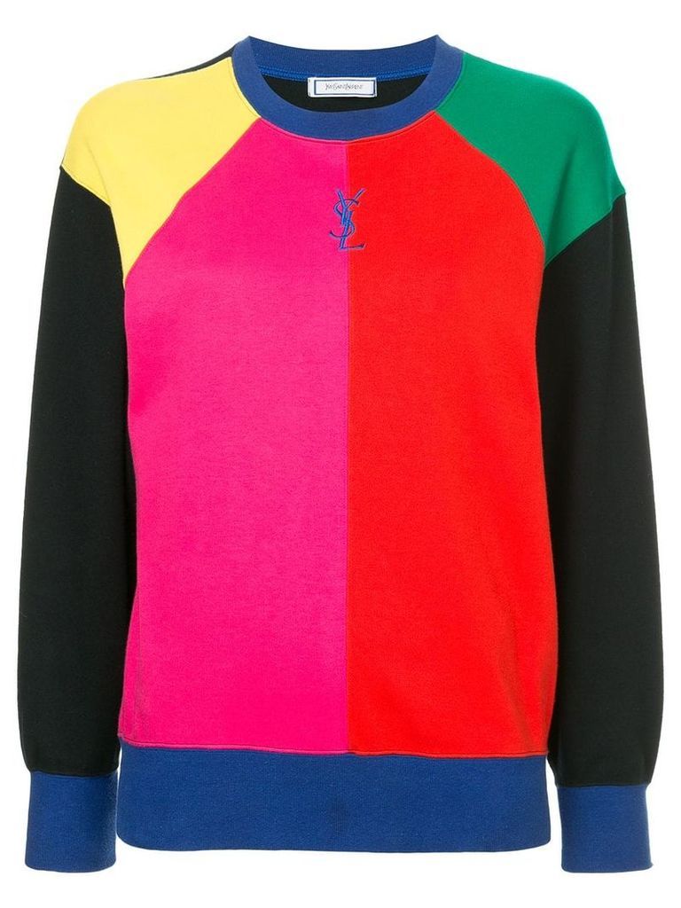 Yves Saint Laurent Pre-Owned colour-blocked sweatshirt - Multicolour