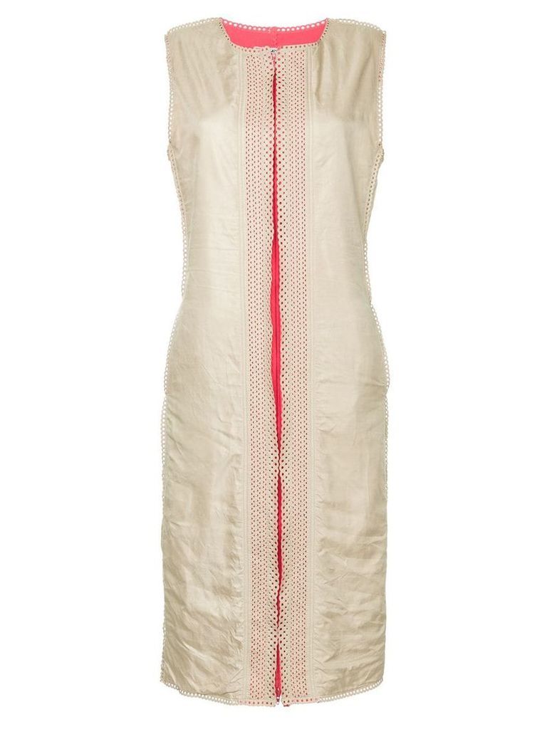 Issey Miyake Pre-Owned trimming detail dress - White