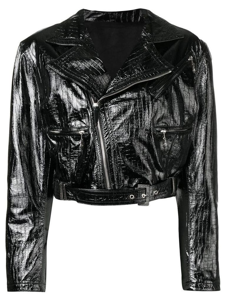 Versace Pre-Owned 1990's leather jacket - Black