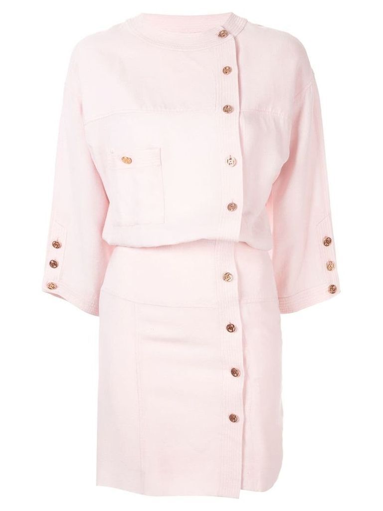 Chanel Pre-Owned button detailing short dress - Pink