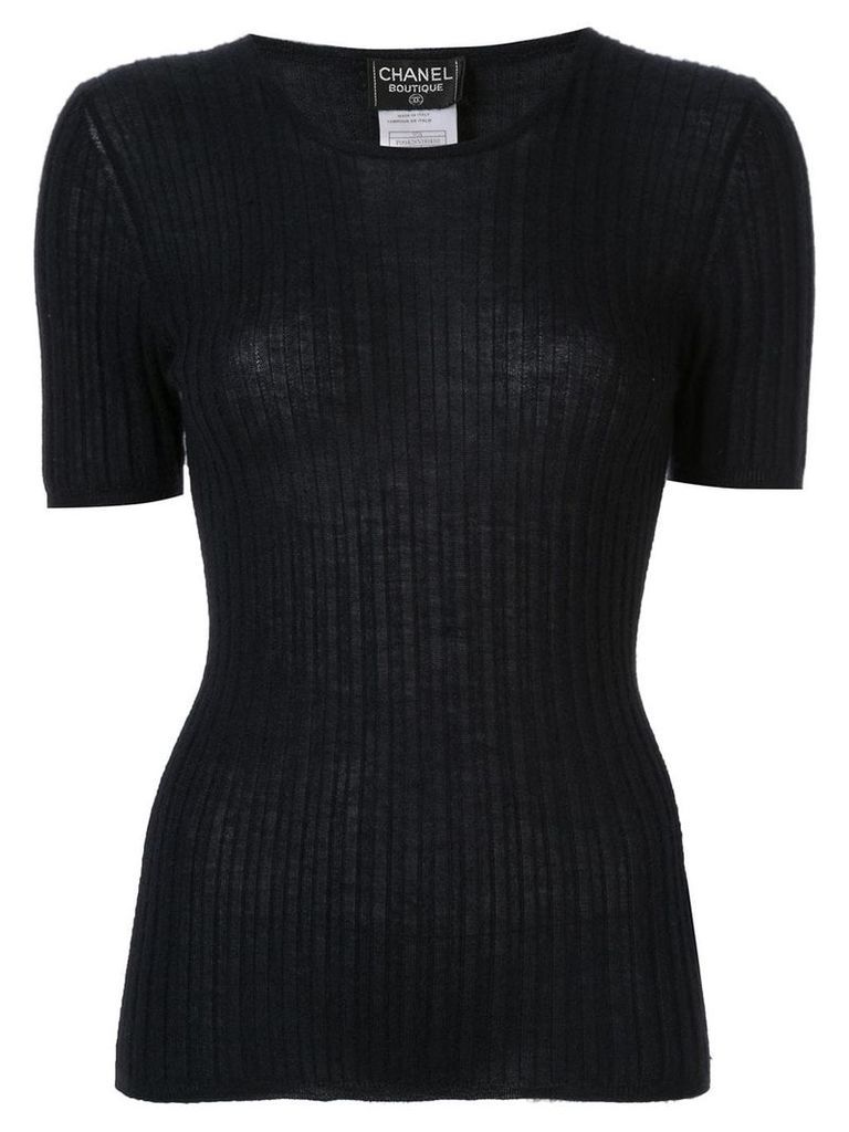 Chanel Pre-Owned short sleeved knitted top - Blue