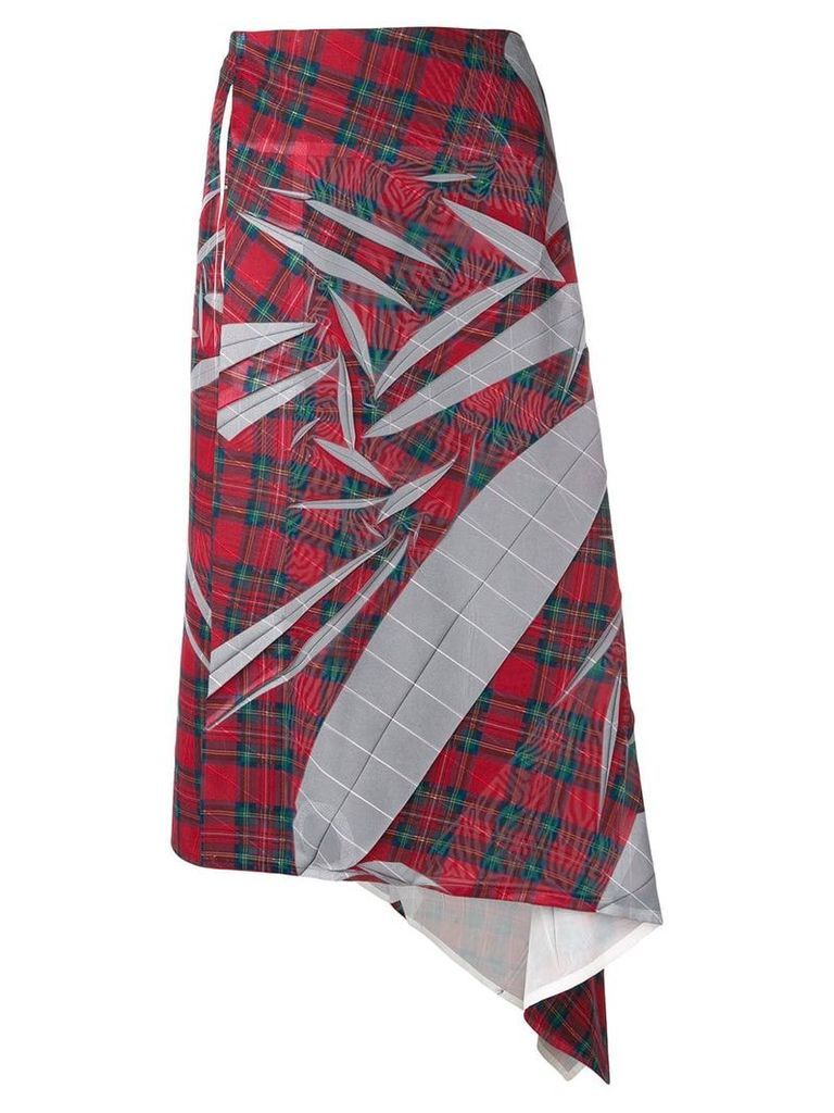 Yohji Yamamoto Pre-Owned 2000's tartan print skirt - Red