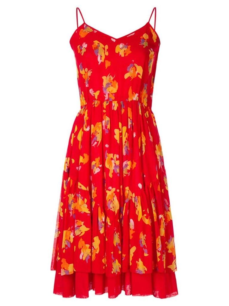 Christian Dior Pre-Owned floral flared dress