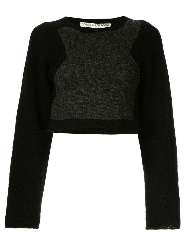 Comme Des Garçons Pre-Owned cropped knitted top - Black