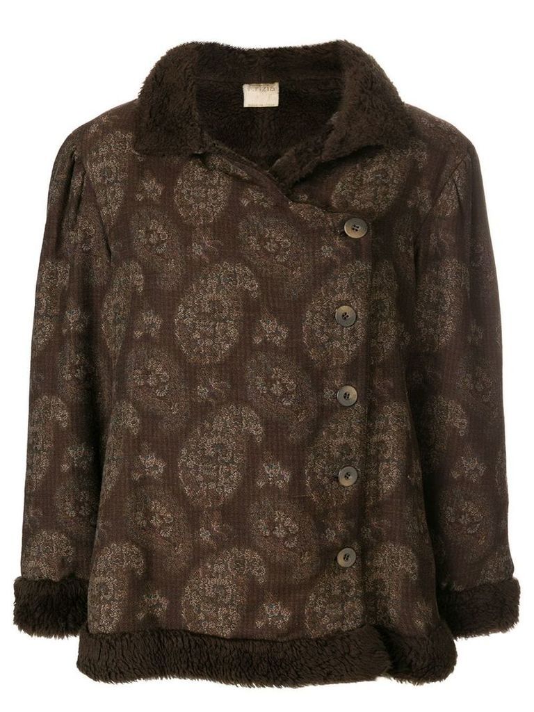 Krizia Pre-Owned paisley pattern short coat - Brown