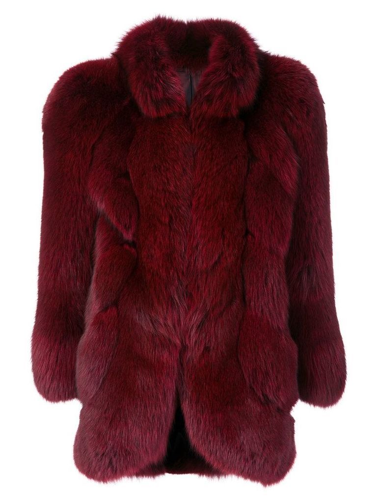 Christian Dior Pre-Owned fox fur coat - Red