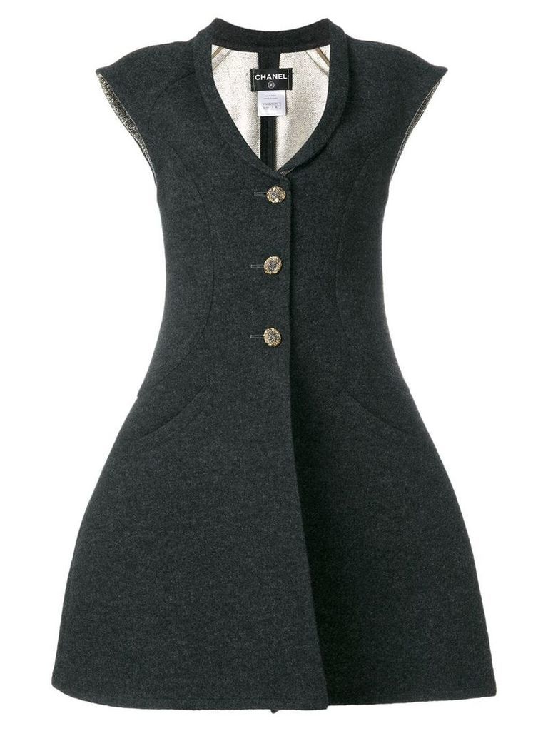 Chanel Pre-Owned Vest-Overcoat dress - Grey