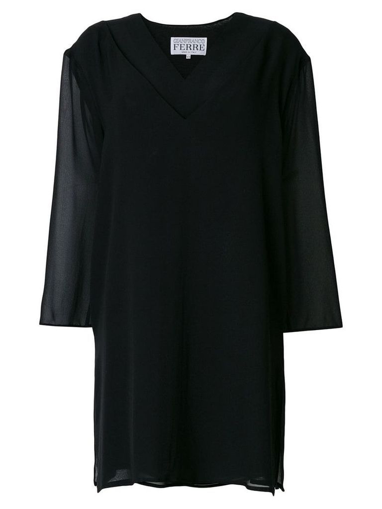 Gianfranco Ferré Pre-Owned sheer panel dress - Black
