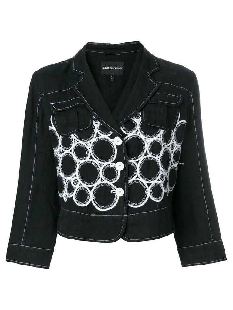 Giorgio Armani Pre-Owned embroidered jacket - Black