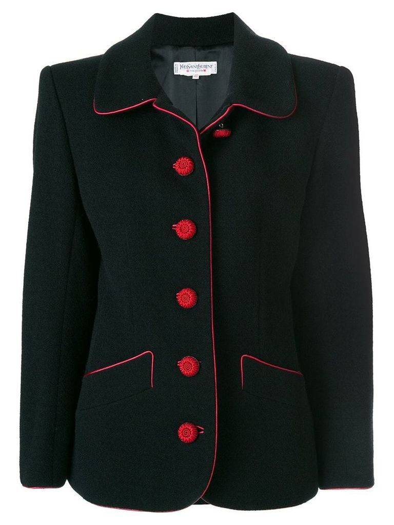 Yves Saint Laurent Pre-Owned contrast stitching blazer - Black