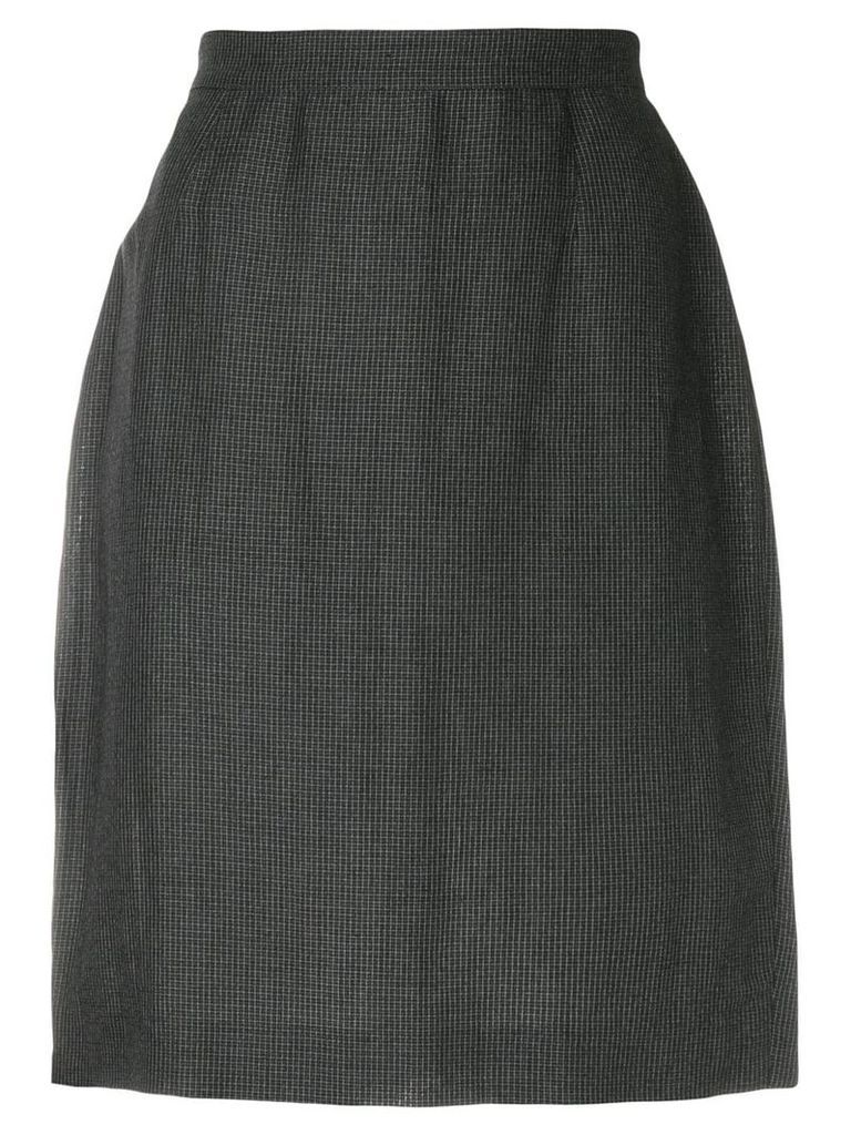 Krizia Pre-Owned micro check-print pencil skirt - Grey