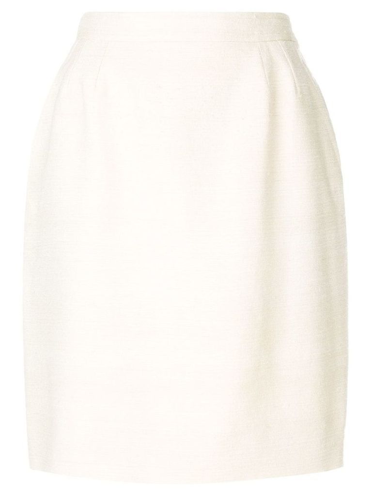 Yves Saint Laurent Pre-Owned high rise distressed skirt - Neutrals