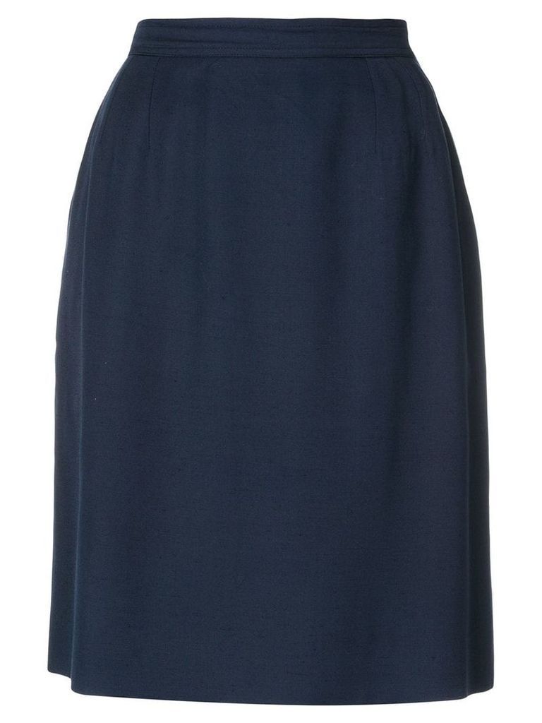 Yves Saint Laurent Pre-Owned high rise straight skirt - Blue