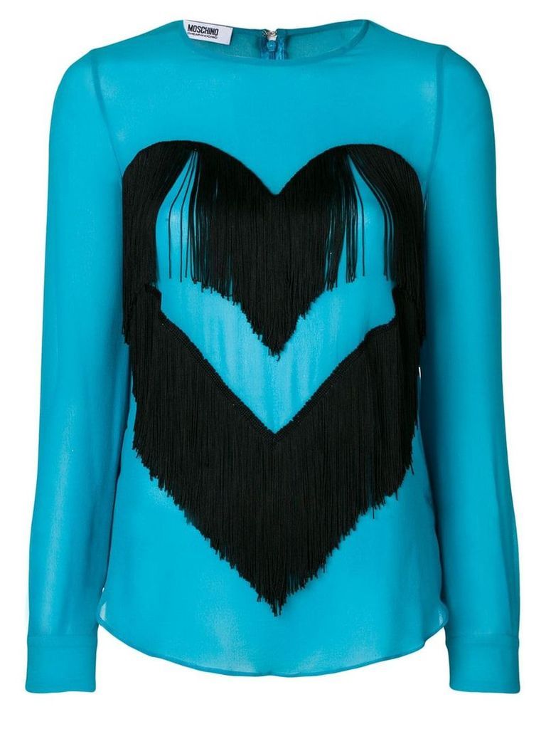 Moschino Pre-Owned fringed heart blouse - Blue