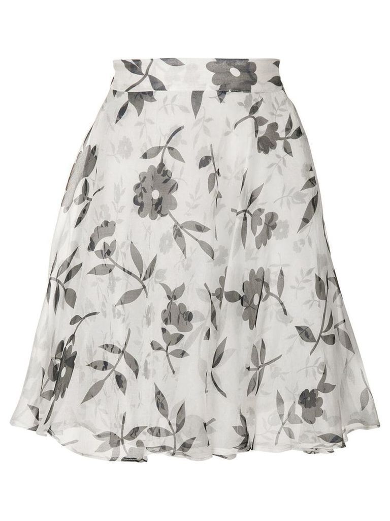 Versace Pre-Owned floral flared skirt - White