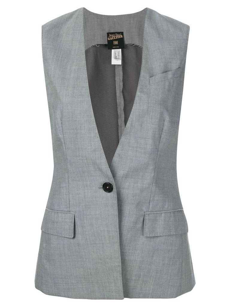 Jean Paul Gaultier Pre-Owned deep neck waistcoat - Grey