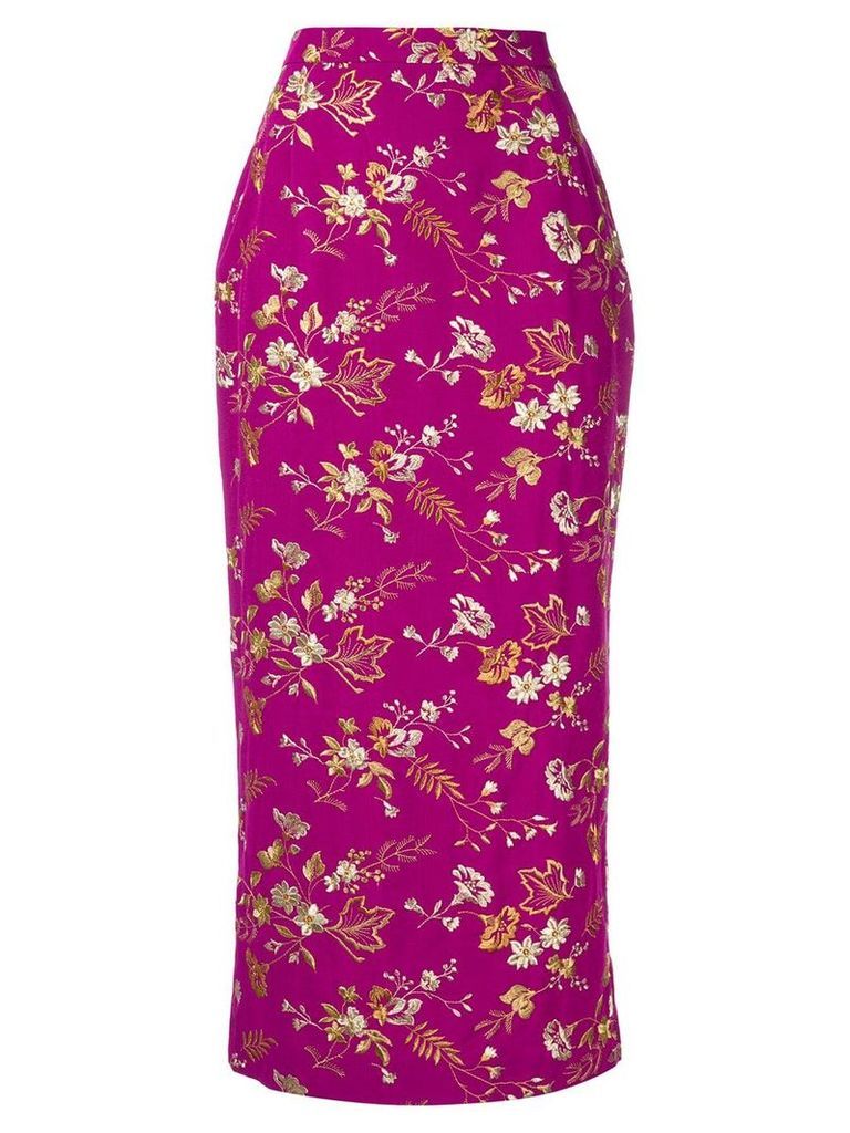 Dolce & Gabbana Pre-Owned floral embroidery midi skirt - PINK