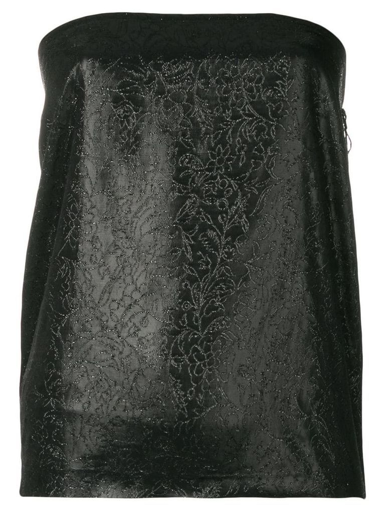Romeo Gigli Pre-Owned glittery embroidery strapless top - Black