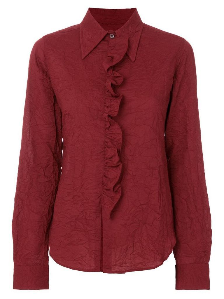 Romeo Gigli Pre-Owned ruffled placket shirt - Red
