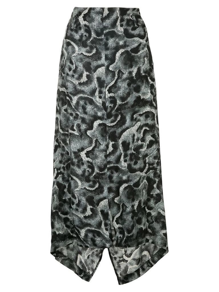 Yohji Yamamoto Pre-Owned patterned asymmetric skirt - Black