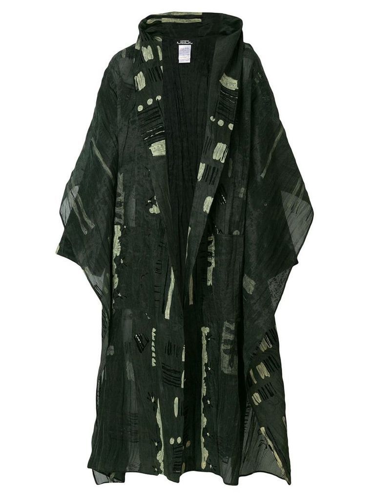 Issey Miyake Pre-Owned oversized printed coat - Green