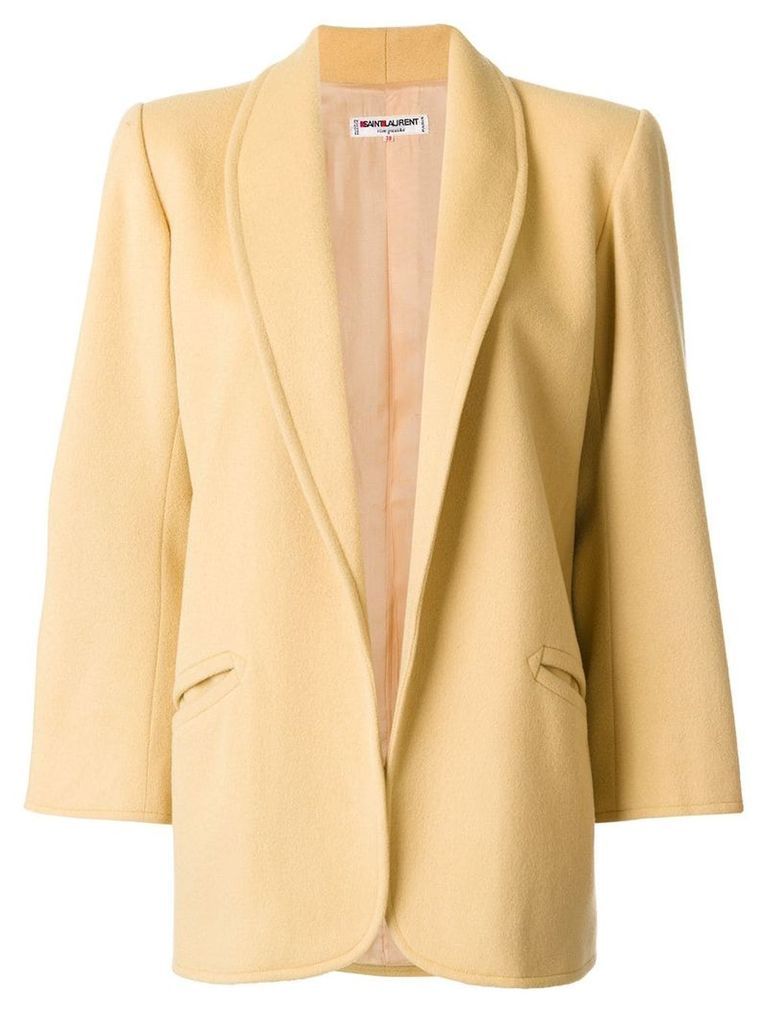Yves Saint Laurent Pre-Owned open front coat - Yellow