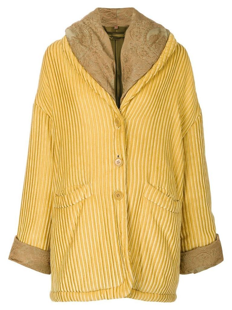 Romeo Gigli Pre-Owned oversize textured coat - Yellow