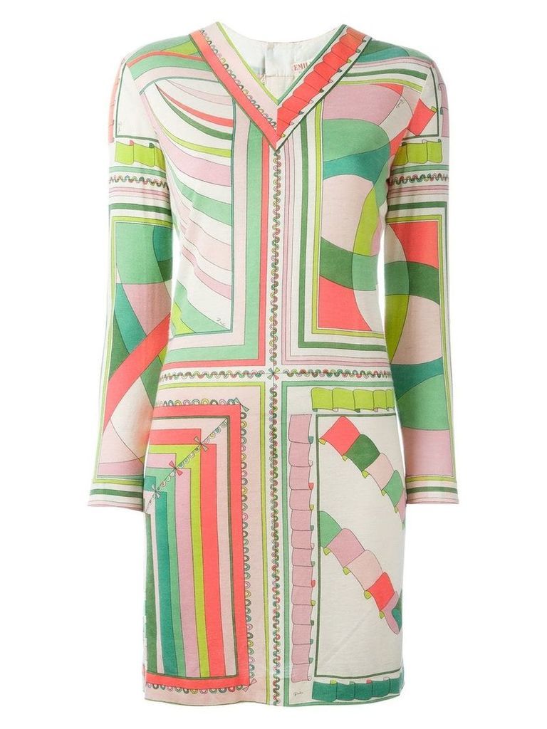 Emilio Pucci Pre-Owned longsleeved printed dress - Multicolour