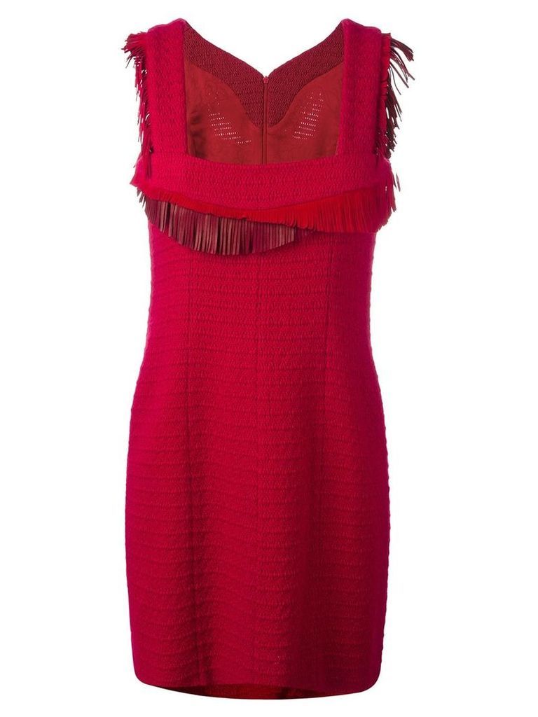 Chanel Pre-Owned 2014 fringed detail dress - Red