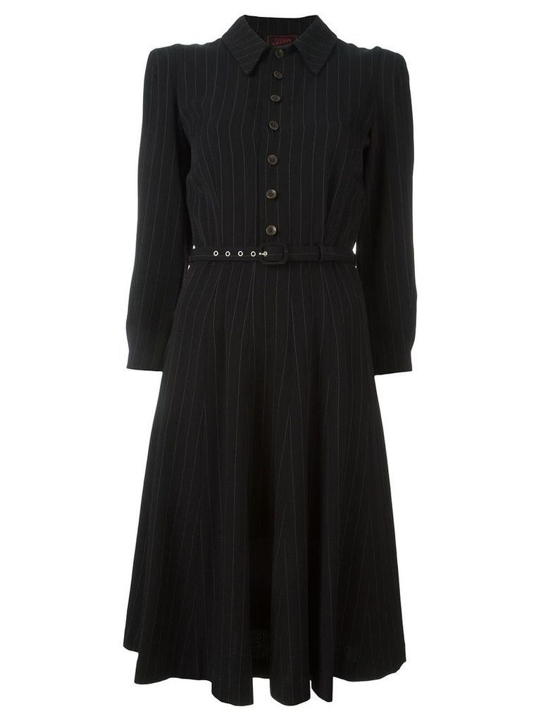 Jean Paul Gaultier Pre-Owned pinstriped belted dress - Black